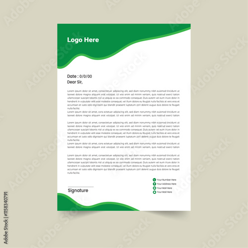 Abstract Letterhead Design Modern Business Letterhead Design Template,Minimal Business Letterhead