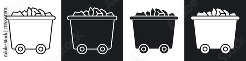 Trolley with coal icon pack for app and website ui designs.