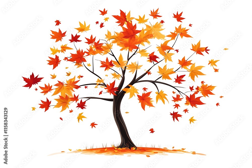 Fototapeta premium a tree with orange leaves