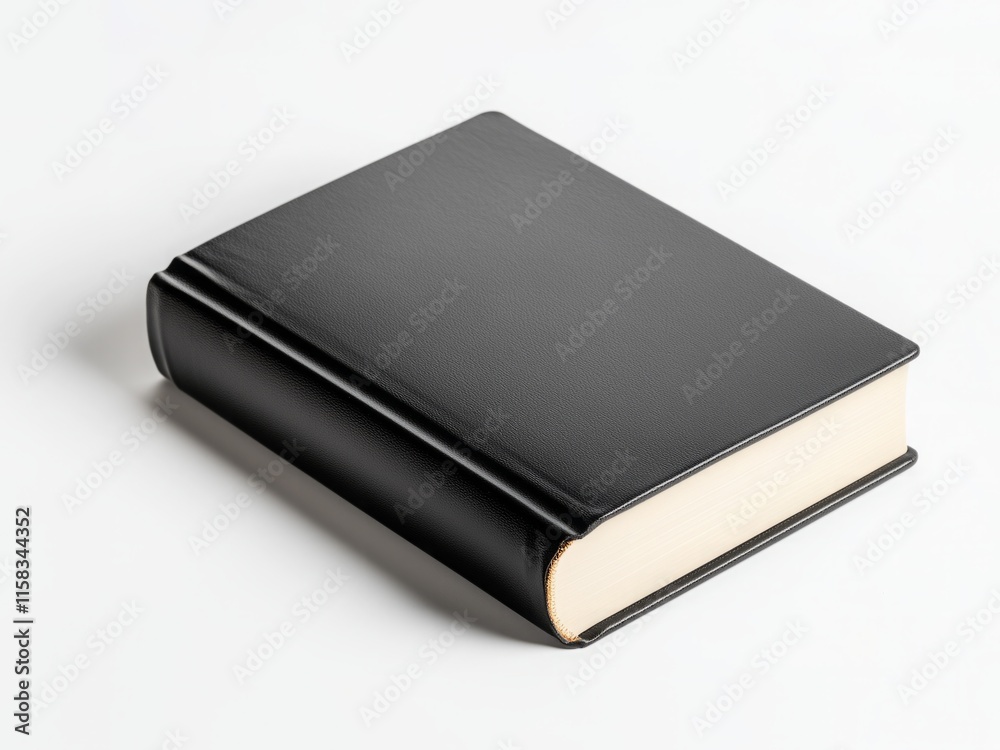 Black hardcover book isolated white background. Black hardcover book isolated white background.
