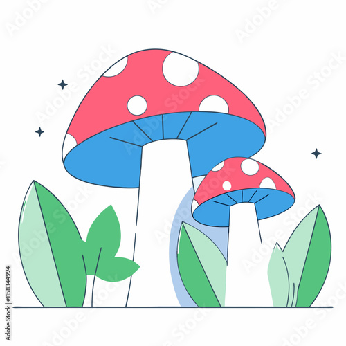 mushrooms in the grass