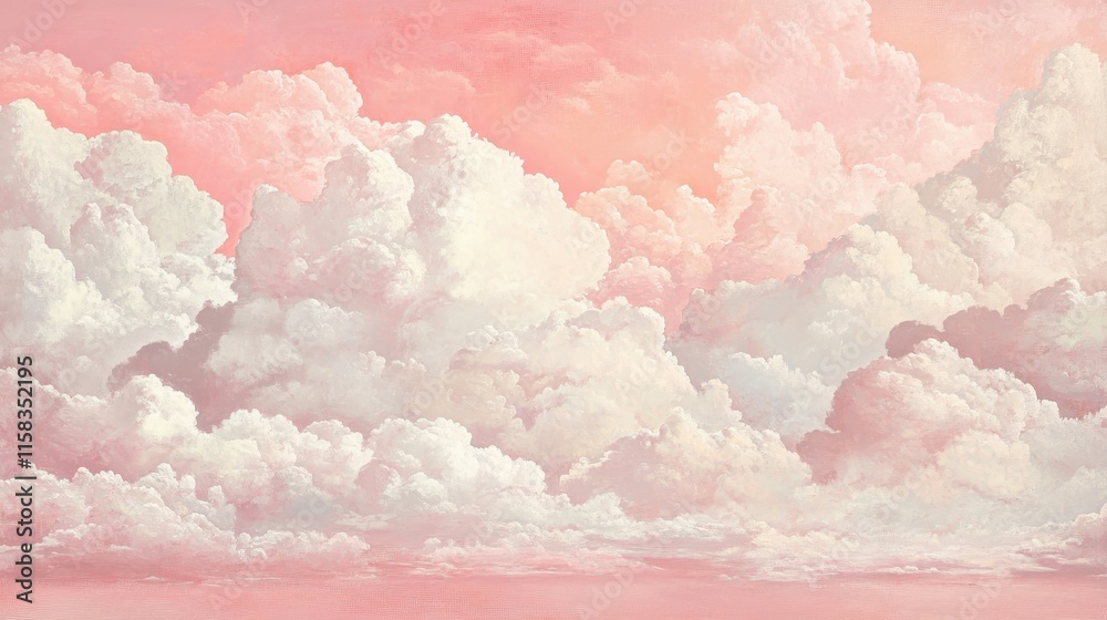 Fototapeta premium Soft Gentle Altocumulus Clouds in a Pink Sky
