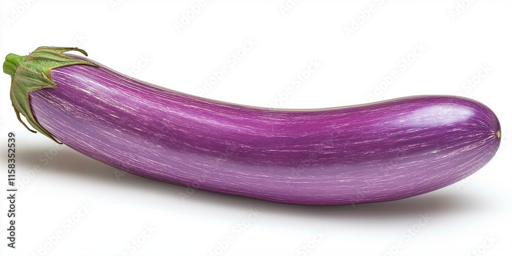Vibrant purple eggplant against a white background Vibrant purple eggplant against a white background