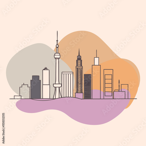 vector illustration of urban city buildings 