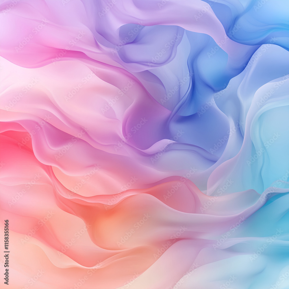 Obraz premium Delicate Flowy Gradient in Pastel Colors with Organic Pattern 