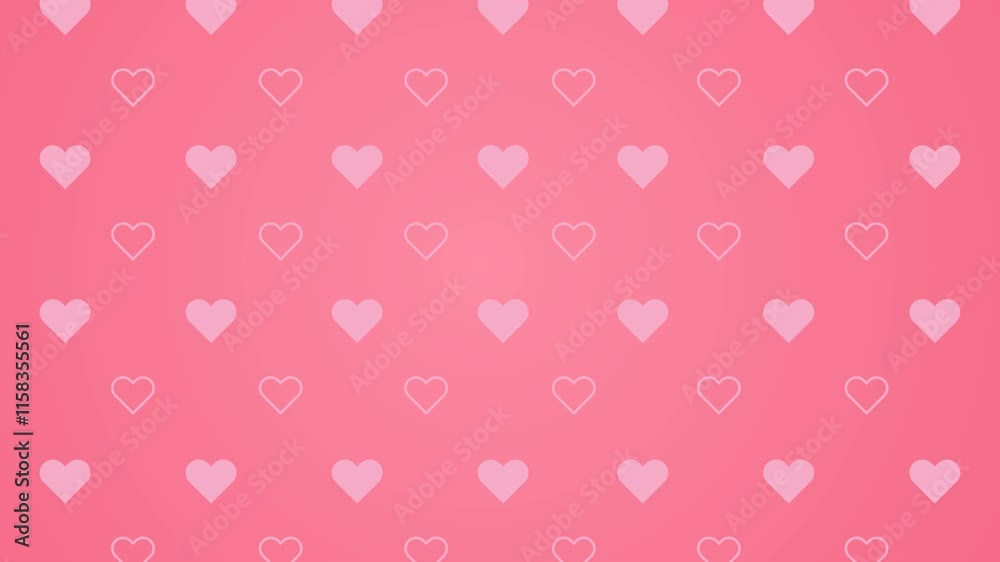 Love Heart Looping Animation.Pink Love Animated Footage For Valentine And Romatic Event