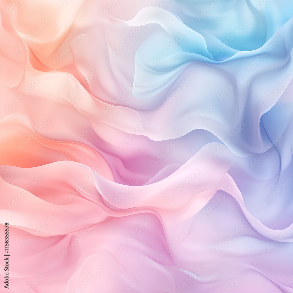 Obraz premium Delicate Flowy Gradient in Pastel Colors with Organic Pattern 