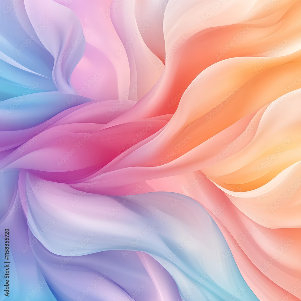 Obraz premium Delicate Flowy Gradient in Pastel Colors with Organic Pattern 