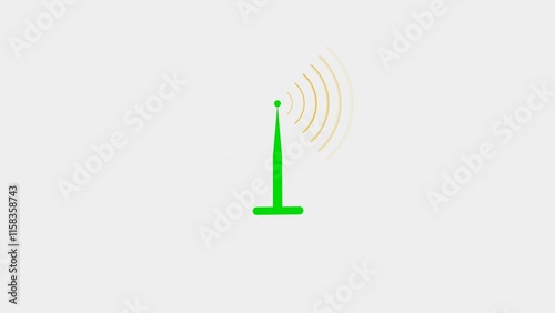 Digital Radio wave circle background. Radio station signal tower icon background 4k illustration.	
