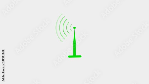 Digital Radio wave circle background. Radio station signal tower icon background 4k illustration.	
