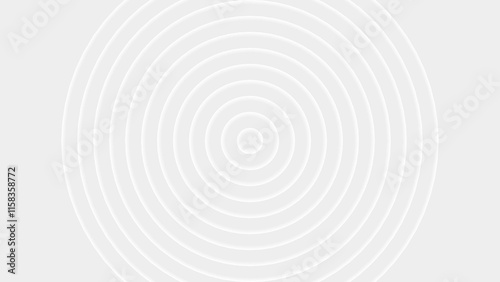 Abstract white circle background. Radio frequency signal background 4k illustration.