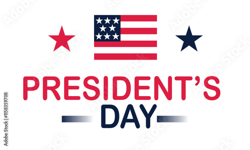 President's Day Social Media Post. Happy Presidents Day of USA Banner and Greeting Card with USA Flag and Text Vector Illustration