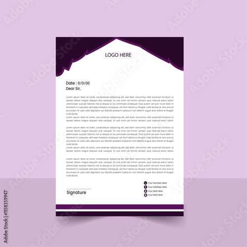 Abstract Letterhead Design Modern Business Letterhead Design Template,Minimal Business Letterhead