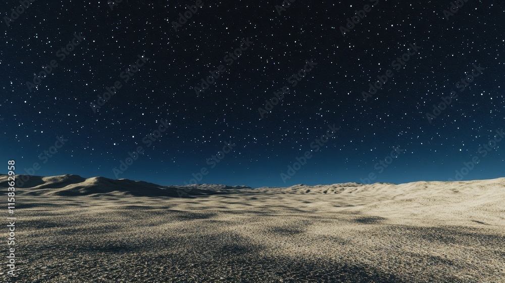 Naklejka premium A large, empty field with a sky full of stars