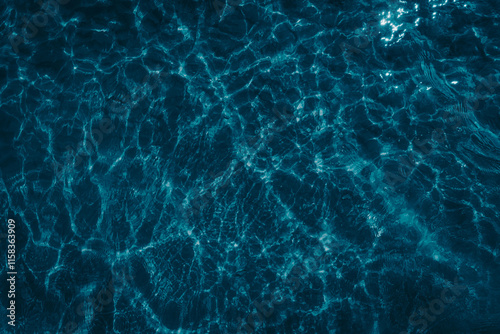 Canvas Print dark blue water topview