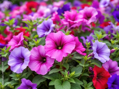 Vibrant Petunia Flowers in Full Bloom