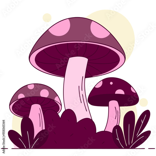 mushrooms on a white background