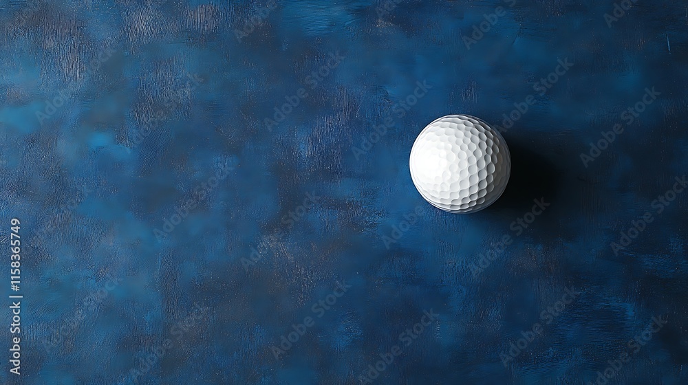 Simple yet stylish golf ball on an elegant dark blue surface Simple yet stylish golf ball on an elegant dark blue surface