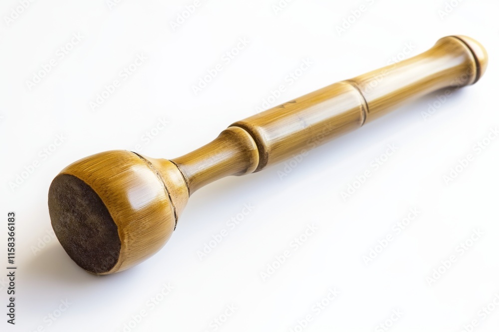 A beautiful wooden object with a rounded end and a slender handle. This piece showcases craftsmanship and elegance. Perfect for decor or collection. Generative AI A beautiful wooden object with a rounded end and a slender handle. This piece showcases craftsmanship and elegance. Perfect for decor or collection. Generative AI