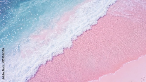 Pink and blue ocean waves