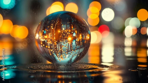 Crystal Ball Cityscape Night Photography