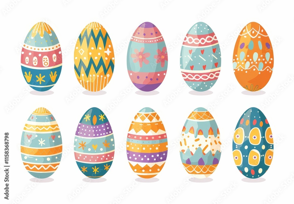 Colorful Easter Eggs Illustration Colorful Easter Eggs Illustration