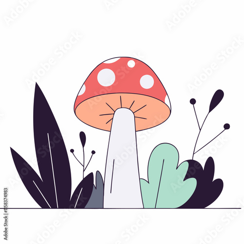 mushrooms in the grass