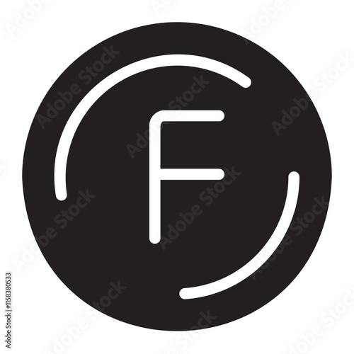 F Inside A Circle glyph icon