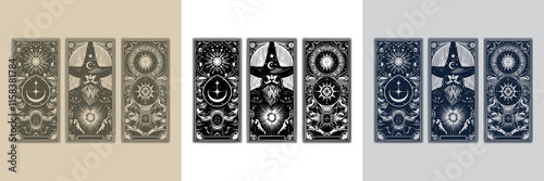 mage playing card tattoo design with elemental magic