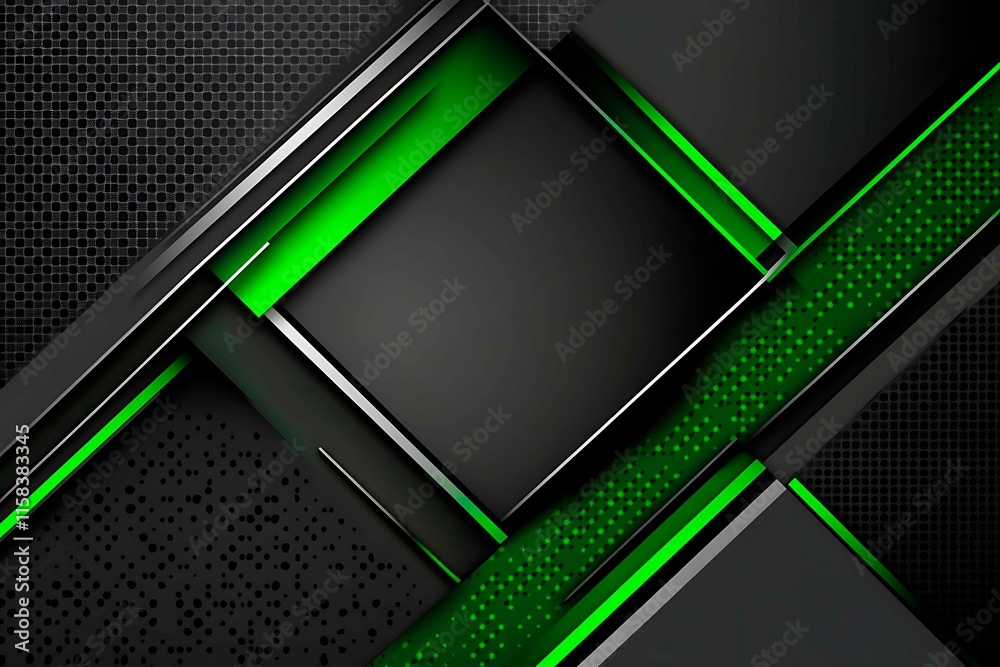 This vector illustration features a gradient green-black circuit board background, highlighted by an abstract technology pattern resembling interconnected circuitry This vector illustration features a gradient green-black circuit board background, highlighted by an abstract technology pattern resembling interconnected circuitry