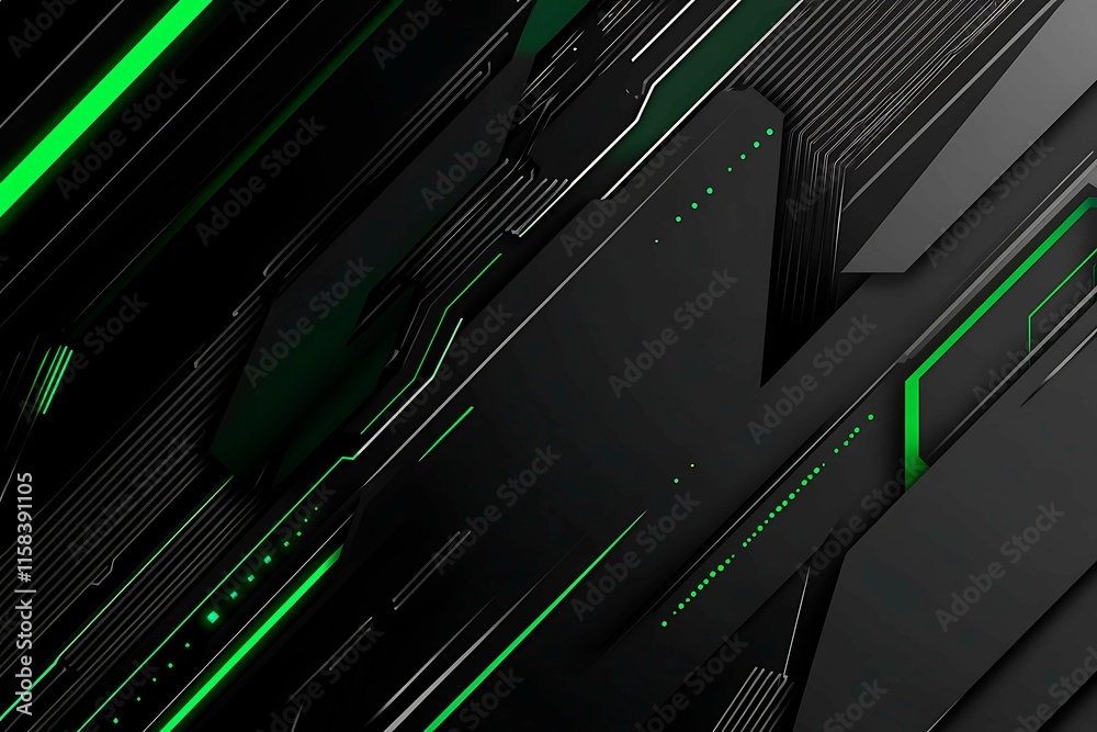 This vector illustration features a gradient green-black circuit board background, highlighted by an abstract technology pattern resembling interconnected circuitry. This vector illustration features a gradient green-black circuit board background, highlighted by an abstract technology pattern resembling interconnected circuitry.