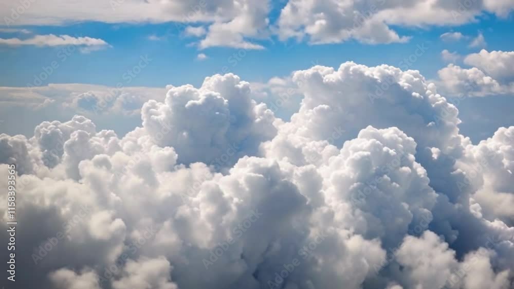 Fluffy cumulus clouds against a clear blue sky, ideal for weather forecasting, environmental themes, and Earth Day backgrounds
Fluffy cumulus clouds against a clear blue sky, ideal for weather forecasting, environmental themes, and Earth Day backgrounds