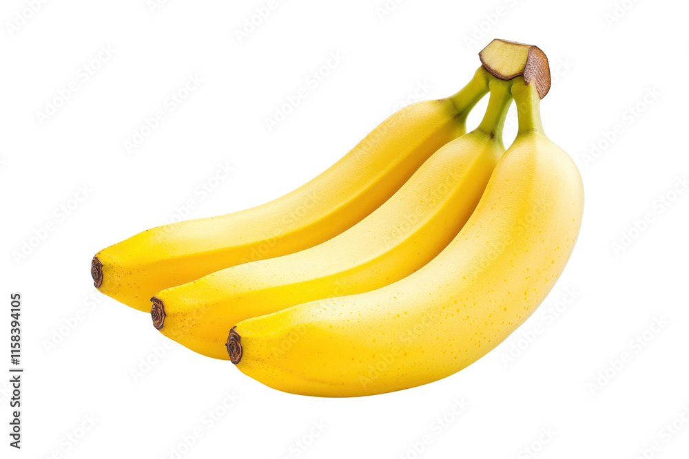 Fresh Yellow Bananas on White Background Fresh Yellow Bananas on White Background