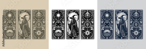 artistic and detailed mage playing card tattoo design