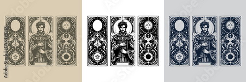 vintage-inspired mage playing card tattoo design