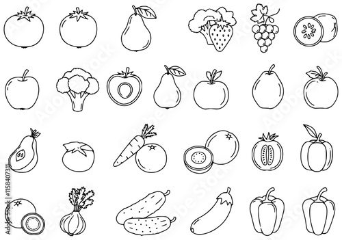 Vector web icon set of fruits	