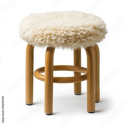 Fluffy Sheepskin Stool photo