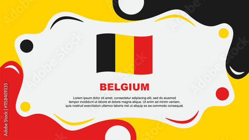Belgium Flag Abstract Background Flat Design Template. Belgium Independence Day Banner Wallpaper Vector Illustration. Belgium Template