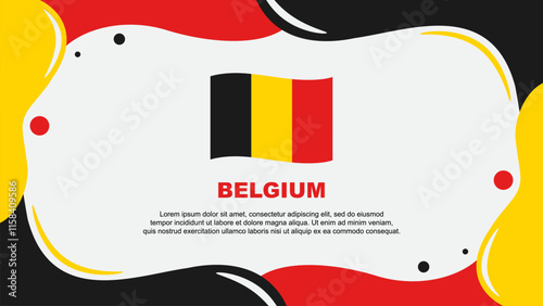 Belgium Flag Abstract Background Flat Design Template. Belgium Independence Day Banner Wallpaper Vector Illustration. Belgium Banner