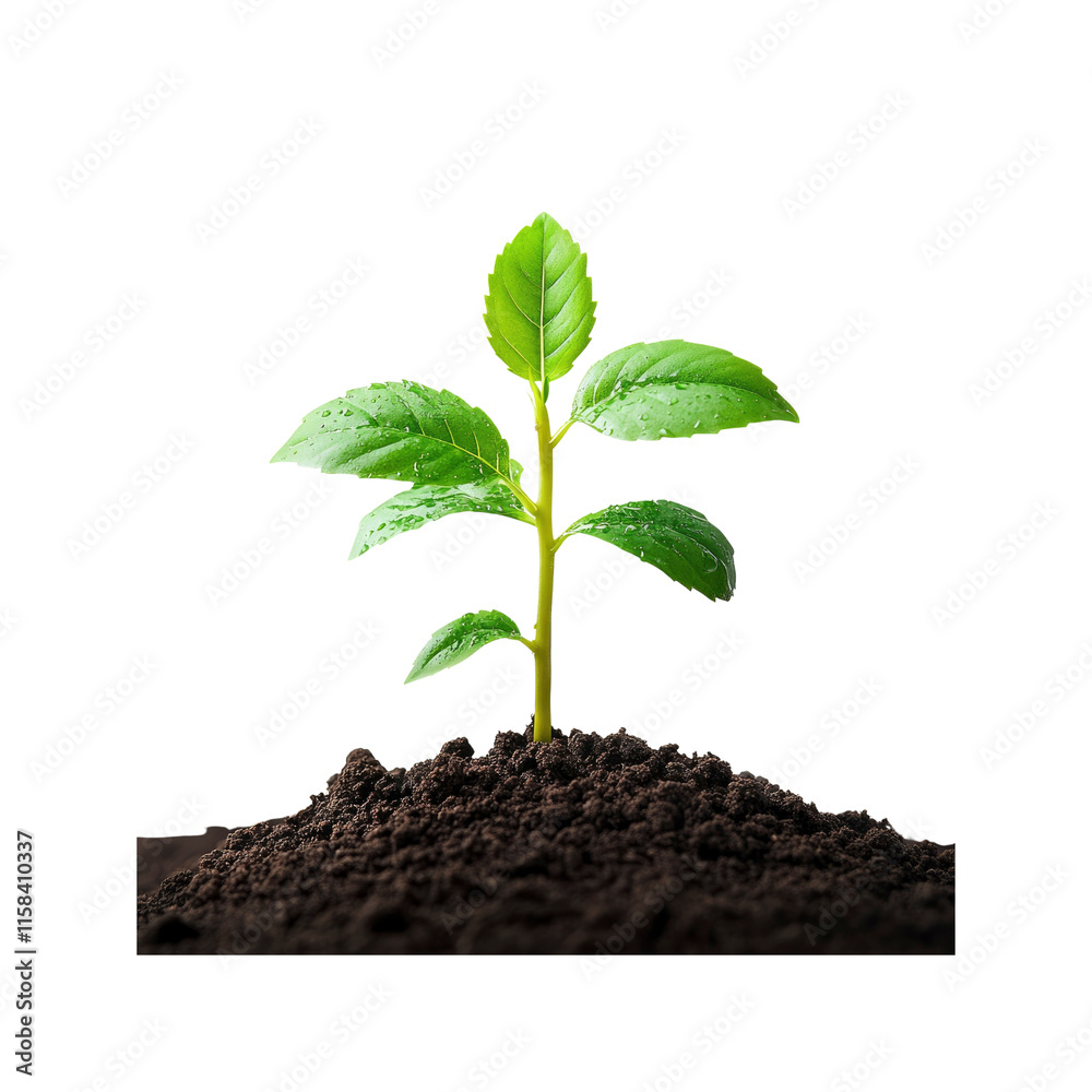 Young Green Plant Sprout Emerging from Soil, New Life, Growth Concept Young Green Plant Sprout Emerging from Soil, New Life, Growth Concept