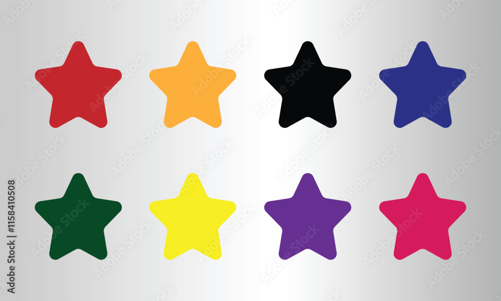 Obraz premium Star vector isolated icon. Stars vector icons. Stars collection. Colorful Stars. Vector illustration