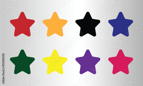 Star vector isolated icon. Stars vector icons. Stars collection. Colorful Stars. Vector illustration