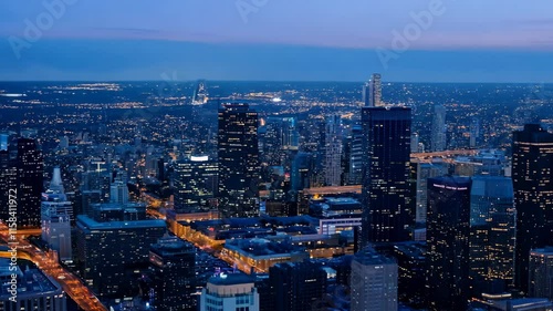 Wallpaper Mural High Vantage Aerial View of Atlanta Night Cityscape - Panoramic Drone Shot of Downtown and Midtown Torontodigital.ca