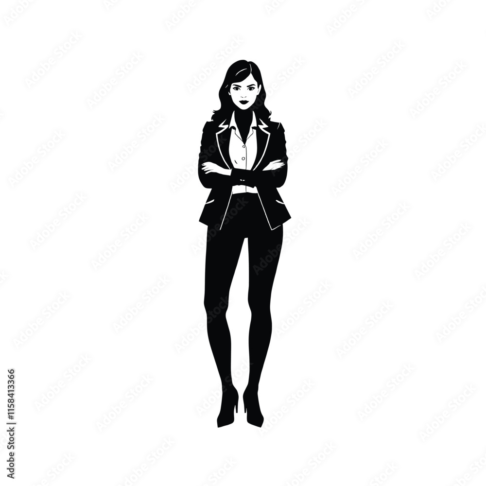 Fototapeta premium Business people vector silhouette.