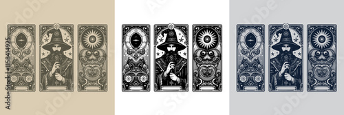 mage playing card tattoo design with spellcasting themes