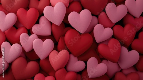 Valentine's day celebration with colorful hearts romantic setting digital art warm atmosphere close-up view love concept