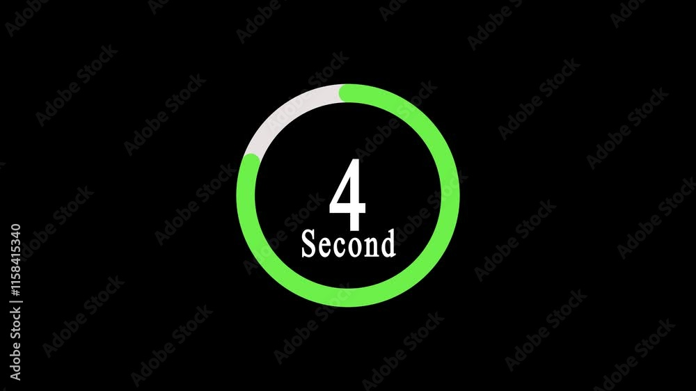 Countdown timer animation from five seconds to zero seconds. 5 to 0 rotating circle shape countdown. Countdown timer with a black background. Countdown timer animation from five seconds to zero seconds. 5 to 0 rotating circle shape countdown. Countdown timer with a black background.