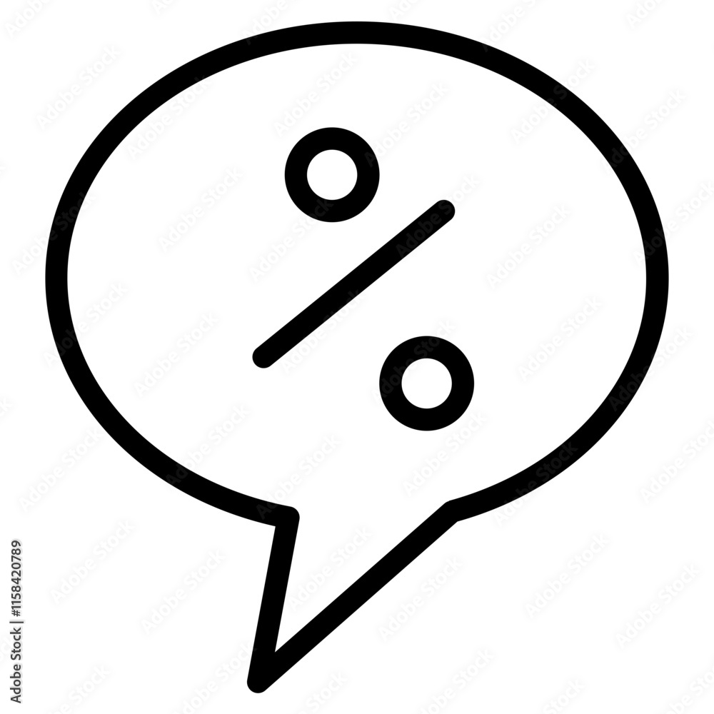 Ecommerce Discount Chat Line Icon Ecommerce Discount Chat Line Icon