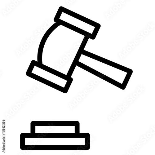 Auction Bid Offer Line Icon