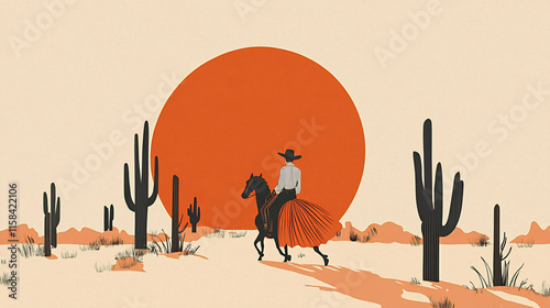 horse on sunset background